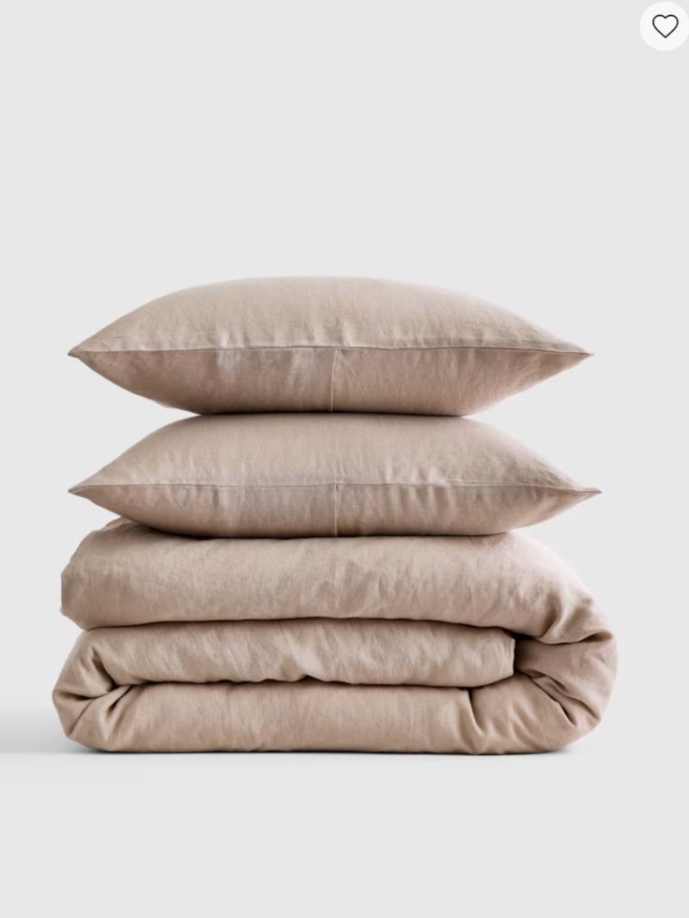 QUINCE European Linen Duvet Cover Set, Full/Queen, Toffee
